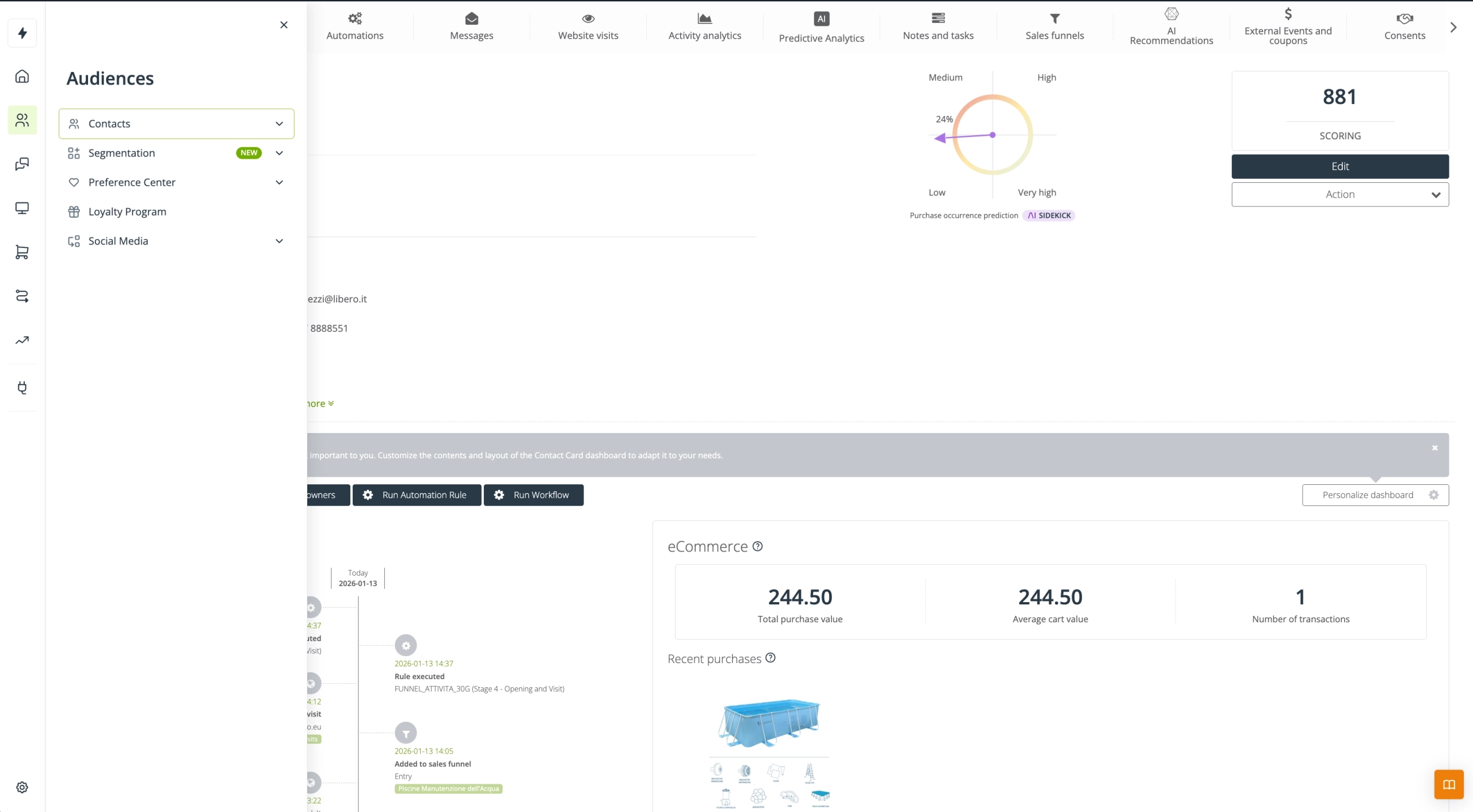 salesmanago funzionalita